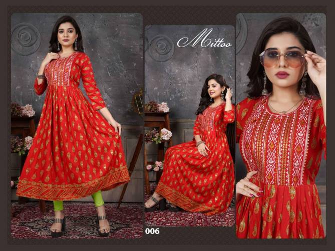 Beauty Queen Mittoo Long Anarkali Wholesale Kurti Collection